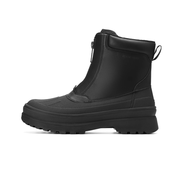 Men's Zip Up Snow Boots - BLACK - 1